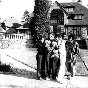 Five Star pop group outside their new home Stone Court in Berkshire, March 1987