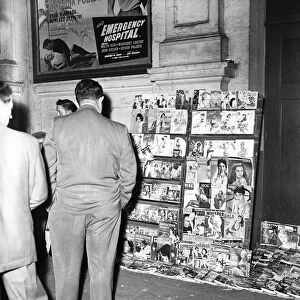 Street Vendor selling adult content magazines in West London, 9th May 1956