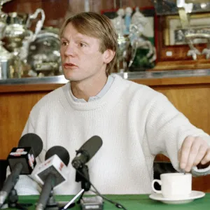 Stuart Pearce of Nottingham Forest pictured at a press conference as he announces his