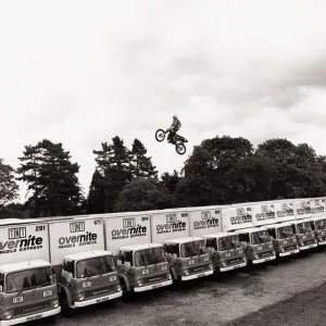 Stunts John "Golly Goddard jumped over 15 trucks on a motorcycle