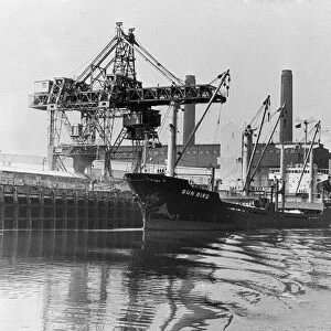 The Sun Bird unloads its cargo of Phosphate rock for the fertiliser manufacture at ICI