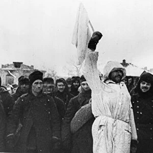 Surrender at Stalingrad. End of the German Sixth Army. Picture shows