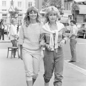 Susan Penhaligon with Felicity Kendal July 1982 whilst she was filming a new