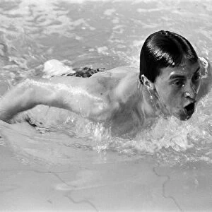 Swimmer Bobby Lord training in a swimming pool. 8th November 1965