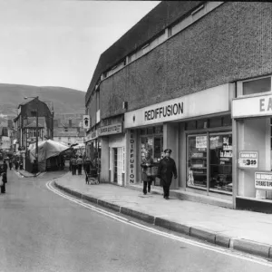 Taff Street, Pontypridd on market day. 21st March 1980