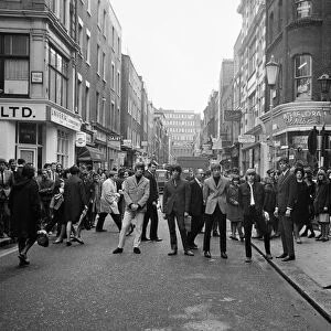 "The Yardbirds"pop group standing on Carnaby Street, London