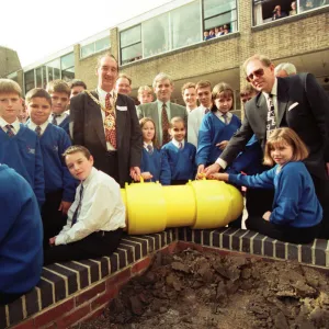 Time capsule at St Davids School, Acklam, with Mayor Ron Regan (centre