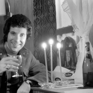 Tom Jones: Candlelight in his Caravan at Elstree during a break in rehearsals