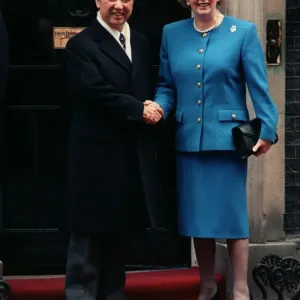 Toshiki Kaifu and Margaret Thatcher January 1990 Japanese Prime Minister