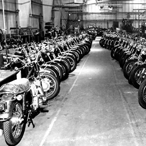Triumph motor cycles at the Meriden factory. 27th August