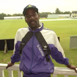 Viv Richards smiling during interview at cricket ground 17 / 09 / 1993