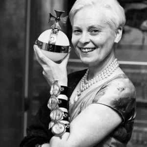 Vivienne Westwood award winning fashion designer pictured at the Swatch shop in Oxford