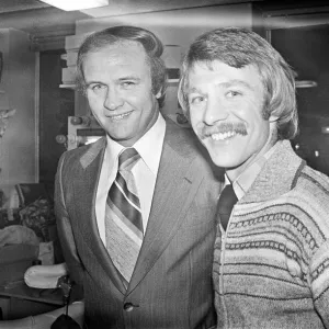 West Bromwich Albion manager Ron Atkinson and David Mills, a new signing