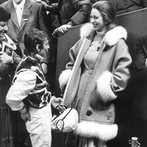 WILLIE CARSON AND PRINCESS ANNE LAUGHING - 13 DECEMBER 1979