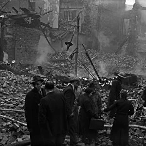 Workers survey the damage Smallbrook Street, Birmingham