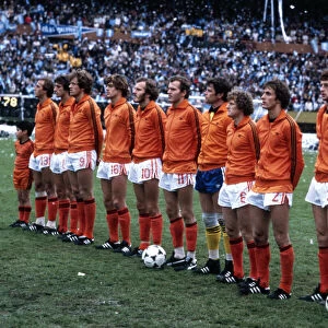 World Cup Final Holland v Argentina The Dutch team line up before the start of