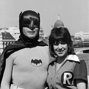 The world famous "Batman"alias Adam West on his flying visit to London appears