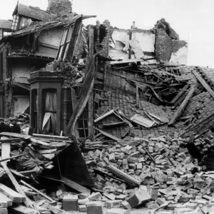 World War Two - Second World War - The ruins after a German air raid on a North East of