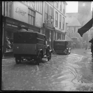 Fore St, East Looe, in heavy rain