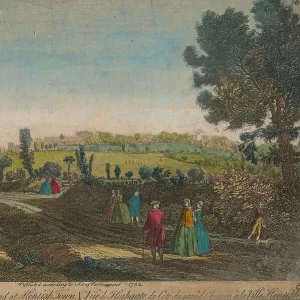 View of Highgate from the Great Road Kentish Town 1752 engraving