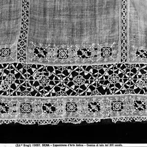 16th century surplice, displayed in the Exhibition of ancient Sienese art, held in Siena