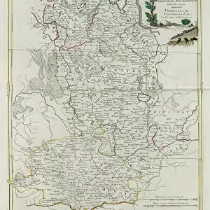 The Bishoprics of Munster and Osnabruk with East Frisia and the Earldoms of Oldenburg and Delmenhorst, engraving by G. Zuliani taken from Tome III of the "Newest Atlas" published in Venice in 1781 by Antonio Zatta, Private Collection