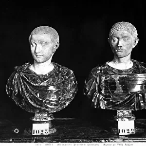 Busts of the emperors Severus Alexander and Gordian III, preserved in the Museum of Villa Albani, Rome