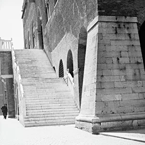 Entrance stairs to the Palazzo dei Trecento, Piazza dei Signori, Treviso