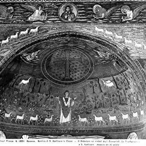 Mosaic decoration of the apsidal basin in the Basilica of S. Apollinare in Classe, Ravenna