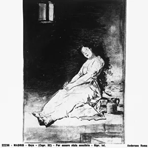 Because She Was Susceptible, drawing by Francisco Goya. Prado Museum, Madrid