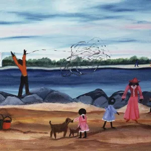 The Net 1990 Anna Belle Lee Washington (1924-2000 African-American) Oil On Canvas 