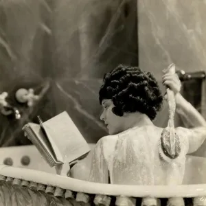 Woman taking bath