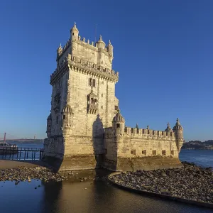 Belem Tower Print at Sunset over Tagus River, Lisbon Belem Tower Print at Sunset over Tagus River, Lisbon