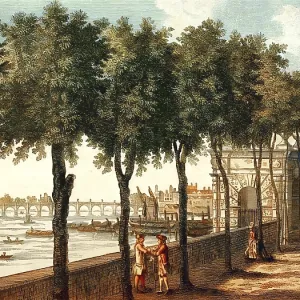 Westminster and Westminster Bridge Print, London 1780 Westminster and Westminster Bridge Print, London 1780