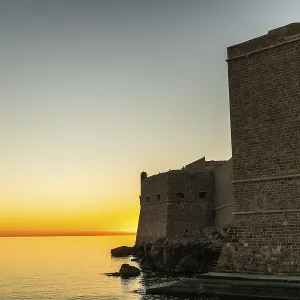 Evening atmosphere at sunset by the sea, Dubrovnik Print Evening atmosphere at sunset by the sea, Dubrovnik Print
