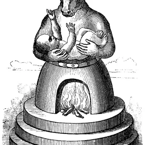 Moloch Idol Print: Ammonite Ruler with Ox's Head