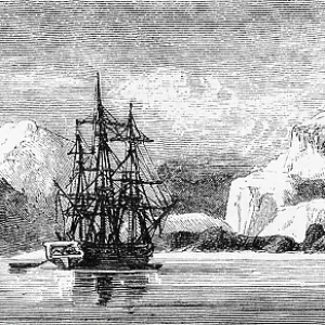 Strait of Magellan Print, 1888 Historic Illustration