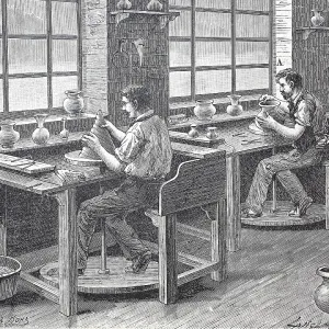 Worker in a Porcelain Factory Print, 1850s France