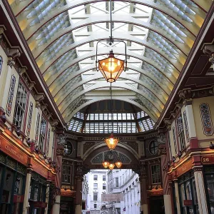 Leadenhall Market Covered Shopping Arcade Print, London UK