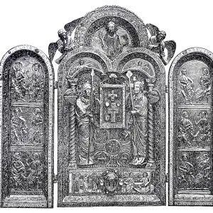 Medieval Liturgical Devices Print, 13th Century German Work Medieval Liturgical Devices Print, 13th Century German Work