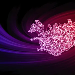 Iceland Polygonal Mesh Line Map Print Iceland Polygonal Mesh Line Map Print