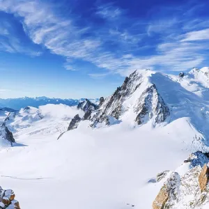 Snowy Mont Blanc, Chamonix, France, Europe