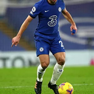 Cesar Azpilicueta in Action: Chelsea vs. Aston Villa, Premier League, Stamford Bridge, London (December 2020)