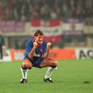 Glenn Hoddle's Chelsea Celebrate Second Leg Victory over Austria Vienna in European Cup Winners Cup (Second Round)