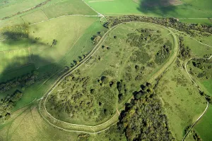 Prints of Cissbury Ring hillfort, West Sussex, 2022 Aerial Views of England - Landscapes, Cities and Heritage from Above: Cissbury Ring Hillfort Print