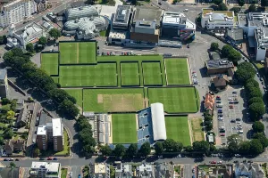 Prints of Devonshire Park Lawn Tennis Club, host of the annual Eastbourne International Tennis Tournament, Eastbourne, East Sussex, 2024 Aerial Views of England - Landscapes, Cities and Heritage from Above: Devonshire Park Lawn Tennis Club Print (Flight)