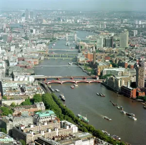 River Thames Aerial View Print