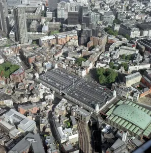 Print of Smithfield Market, London: Aerial View