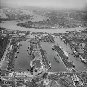 West India Docks Print, 1964 Aerial View