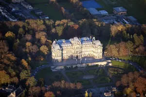 Prints of Bowes Museum and associated public park and garden, Barnard Castle, Co Durham, 2013 County Durham Prints: Aerial Print of Bowes Museum and Park